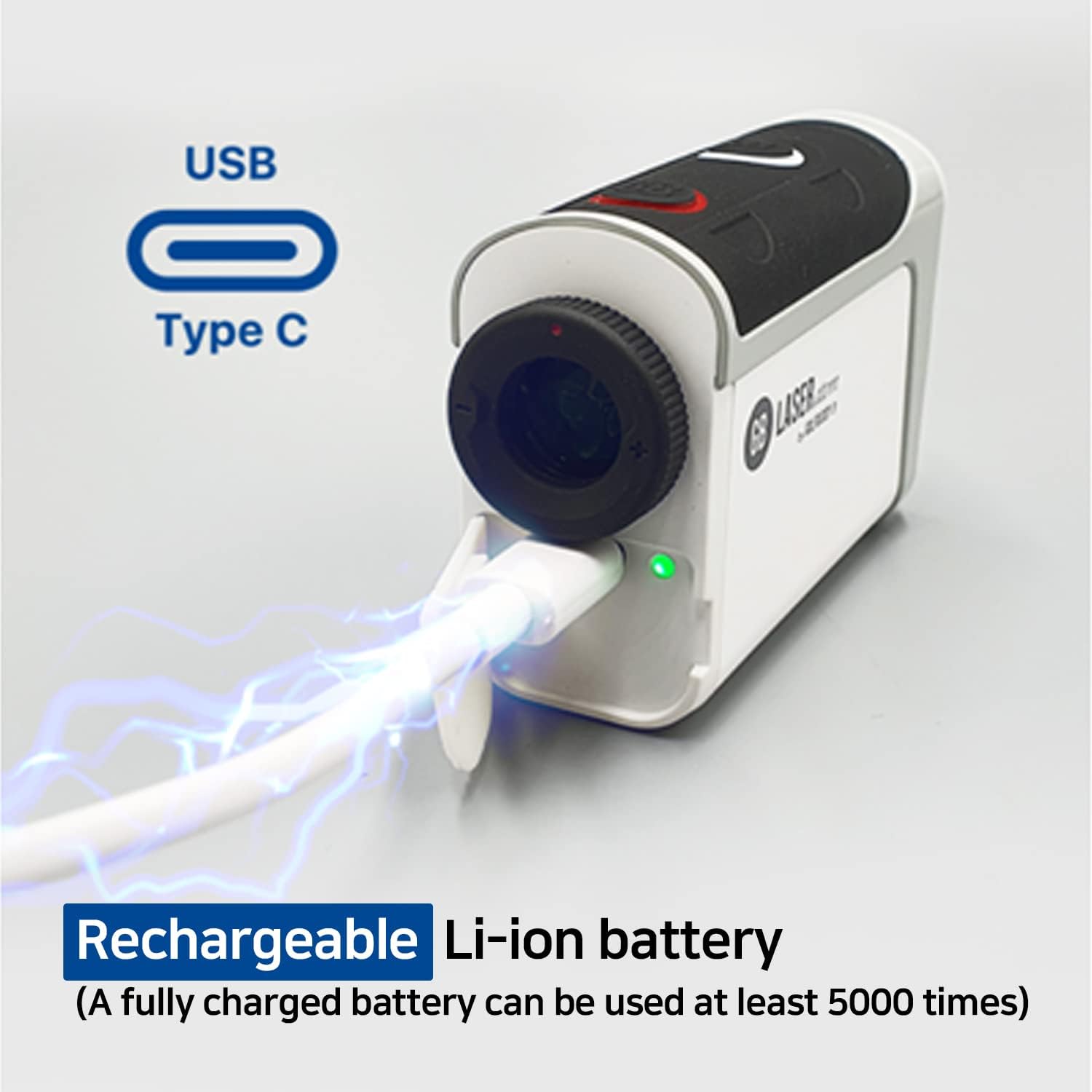 GOLFBUDDY Laser Atom, Sleeker Compact Design, Rechargeable Laser Rangefinder, Luxurious Leather Magnetic Case, Pin Finder with Vibration, 880 Yard Range Finder, Slope Adjusted Distance