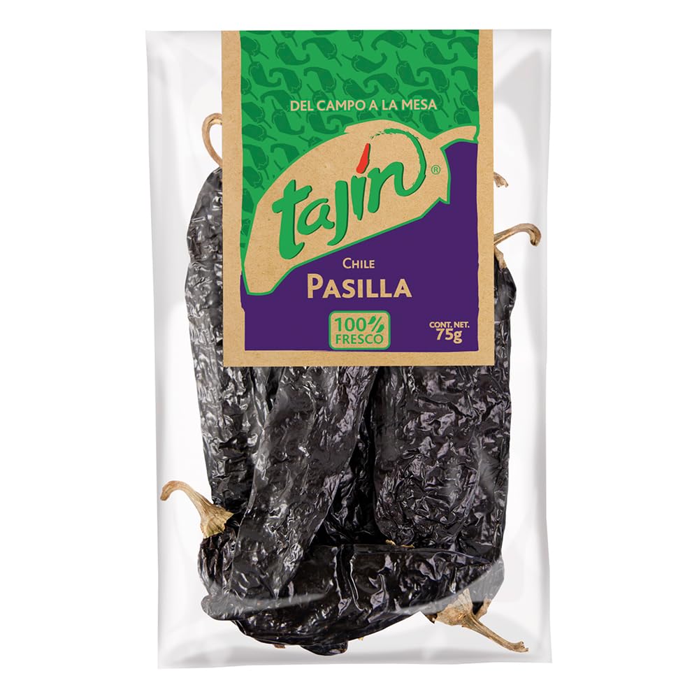Dried Pasilla Chillies, Pack 75g - Chili Pasilla Seco TAJÍN 75g