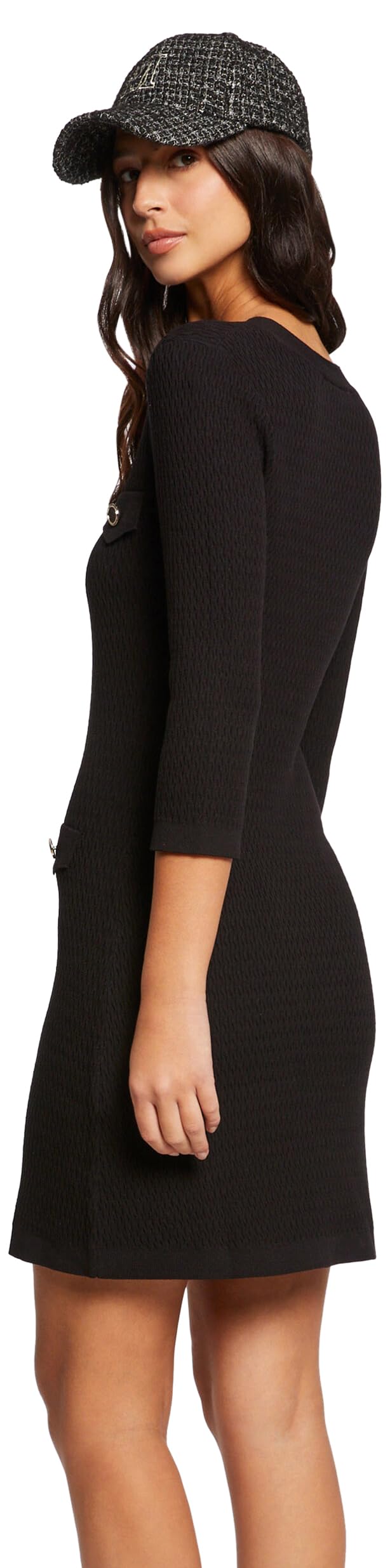 Morgan Robe pull ajustée manches 3/4 à boutons