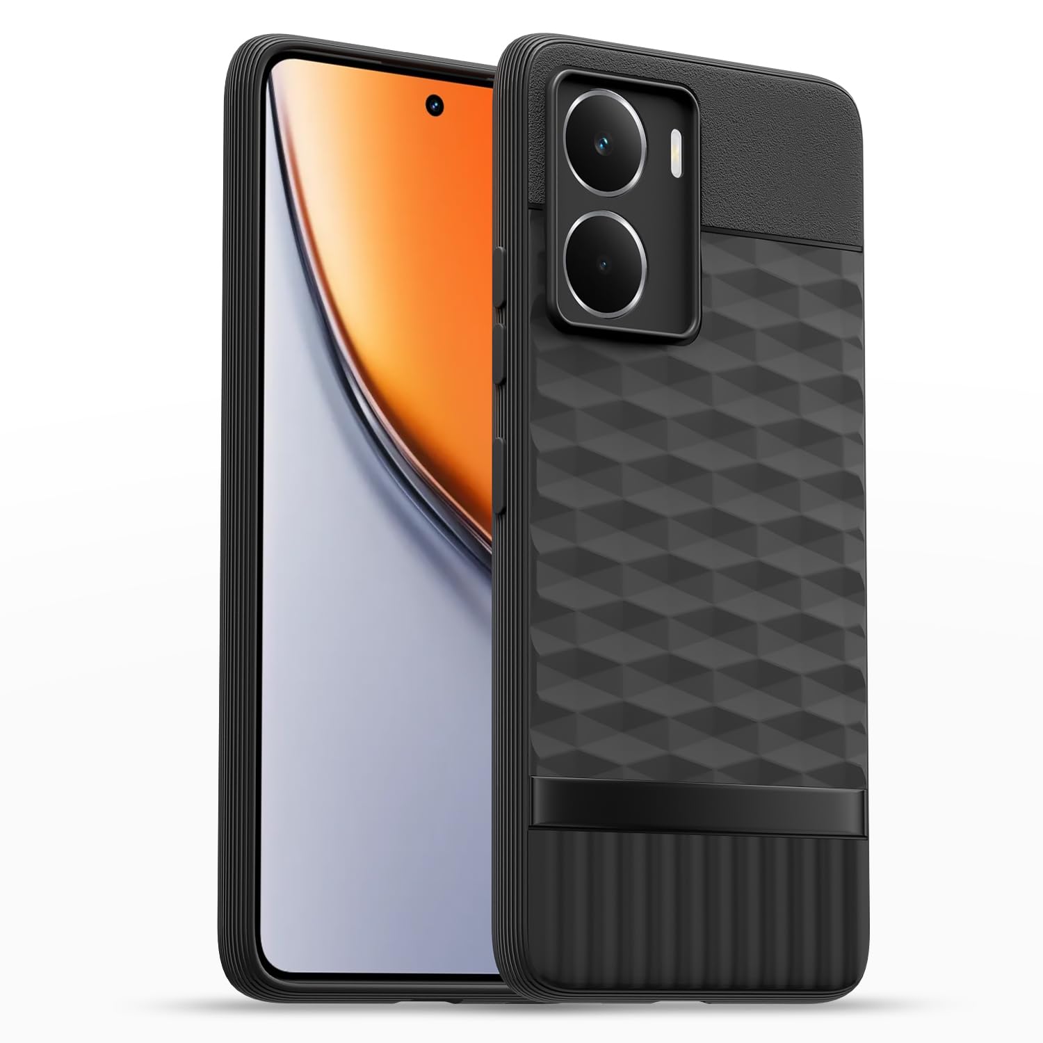 Amazon Basics Back Cover for Realme P3 5G| Full Camera Protection | TPU Soft Flexible Shockproof Bumper Case(Black)