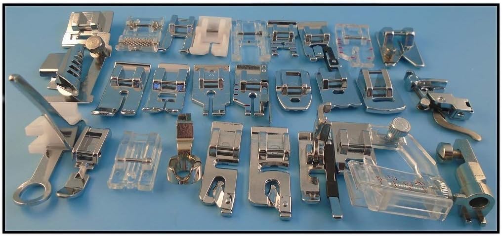 Presser Foot Feet for Bernnina Old Style Sewing Machines .Ruler Free Motion Darning Foot 1/4, 1/4 Quilting Foot, Hemmer Foot, Zigzag Foot, Cording Foot, Invisible Concealed Zipper Foot.