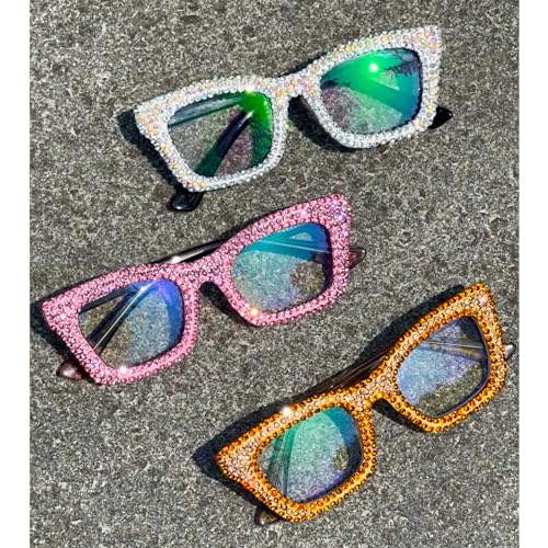 Image of 3 pack style Spring hinge Readers Blue Light Blocking Computer Square Reading Glasses for Women Men (Adiamond, 1.5)