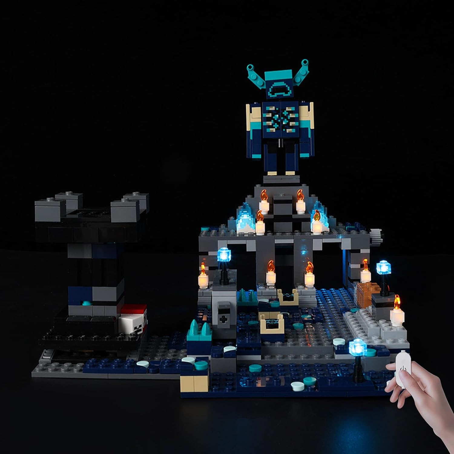 BrickSoul Light Up Kit Compatible with Lego Minecraft The Deep Dark Battle 21246 Building Sets, Upgrade Wired Dimmable Lighting Accessories for Lego Fans, Not Included 21246 Model