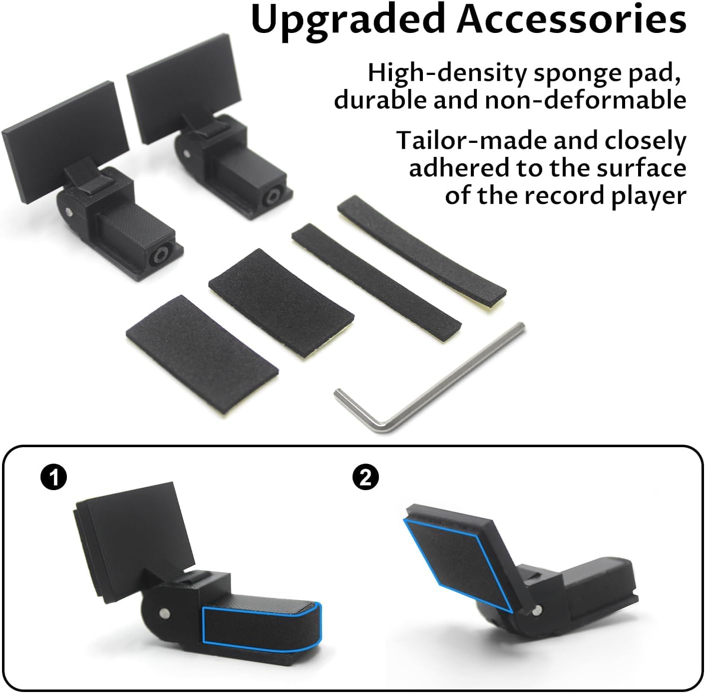 Bisagras de repuesto para cubierta antipolvo para AT-PL120, AT-LP120-USB, AT-LP120XUSB, at-LP3, at-LP5, AT-LP140, apto para tocadiscos Stanton STR8-60, STR8-80, 2 piezas