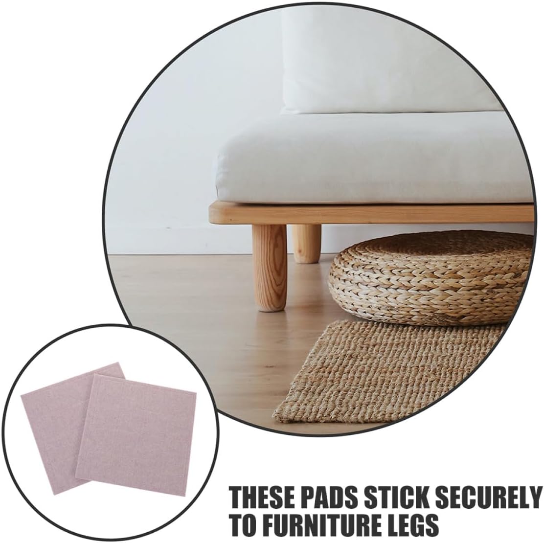 64 Pcs Self-Adhesive Square Felt Chair Leg Floor Protectors Cuttable Furniture Pads for Hardwood Floors Under Furniture Legs