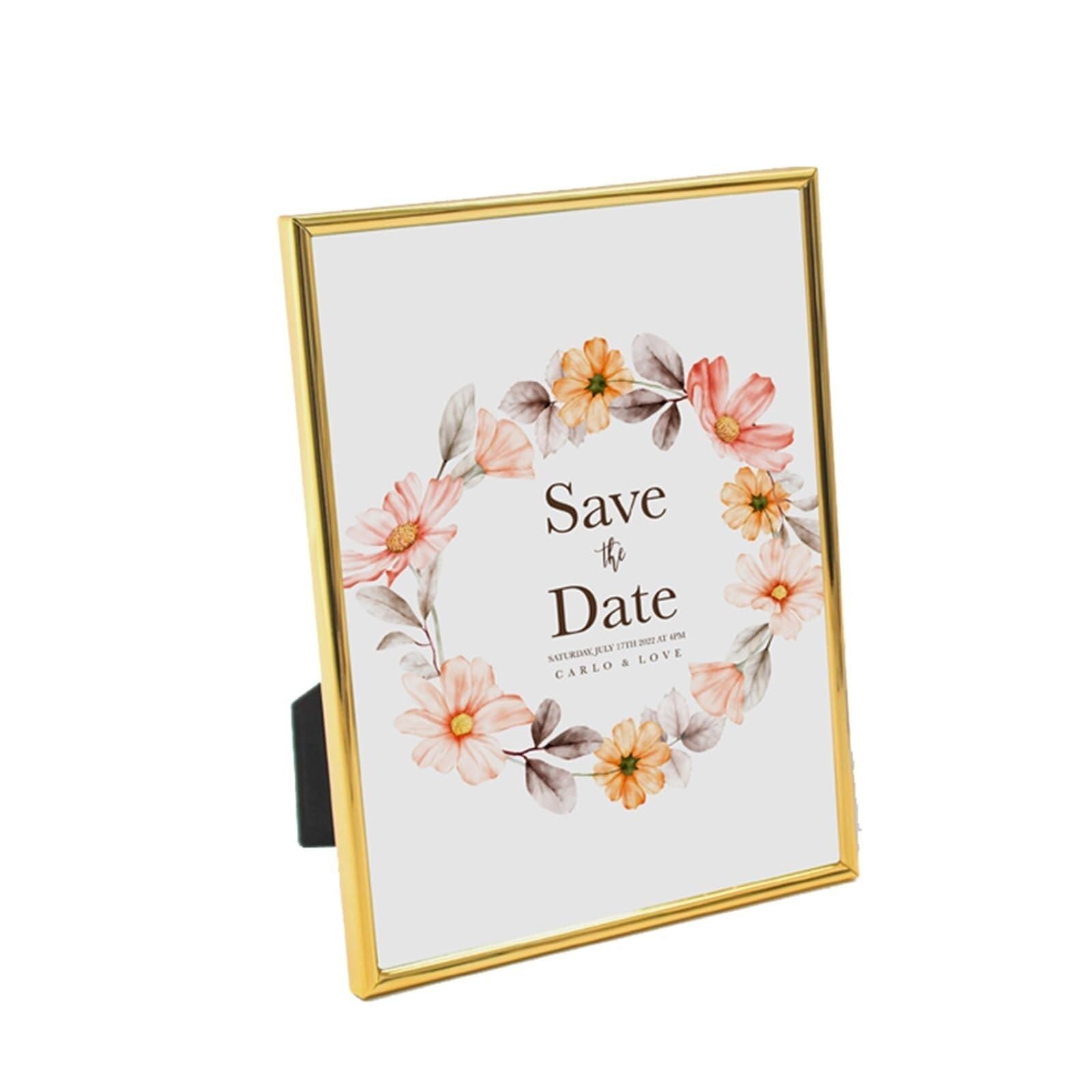 Vfdthr Golden Frame Photo Frames Classics Metal Photo Frame Picture 9X13 13X18 21X30cm Gold Silver For Wedding Party Decor Commemorative Gift(,7Inch 13X18cm)