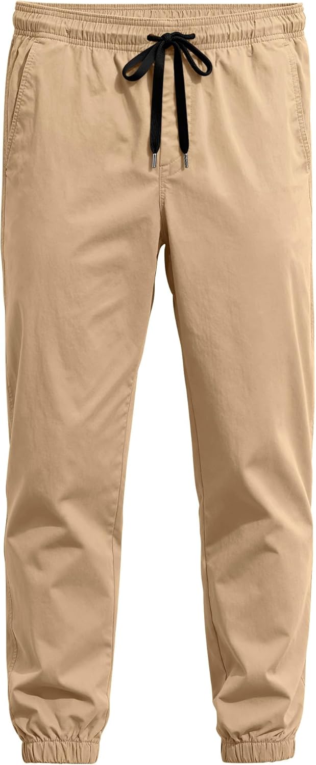 HOTake Men's Joggers Casual Lightweight Elastic Waist Drawstring Hiking Chino Pants Men - Image 7