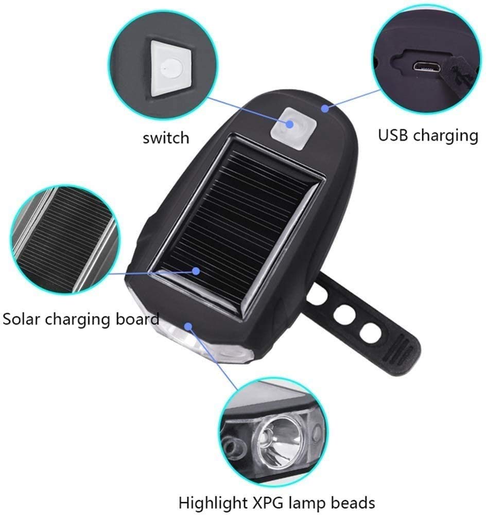 Conjunto de luz de Bicicleta Recargable USB Ultra Brillante, Faro Delantero de la Bicicleta Potente, 3 Modos de luz, fácil de Instalar para Hombres Mujeres niños Carretera montaña Ciclismo