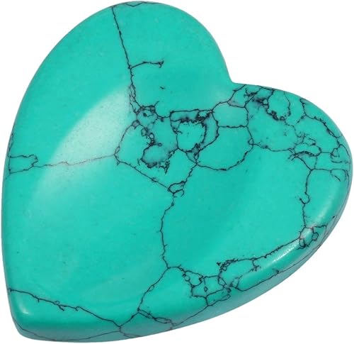 Miniatura 4 de rockcloud Piedra de preocupación, piedras de palma de pulgar para la ansiedad, cristal curativo, forma de corazón, turquesa verde