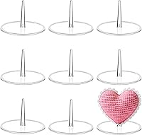 Telooco 9 Pack 2" Transparent Crochet Doll Stands - Clear Round Holders for Secure Doll Display & Home Decor