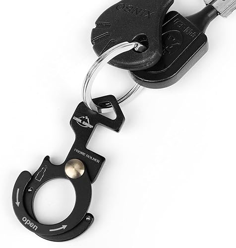 Miniatura 2 de FISHNU LIZAD - Hebilla de aleación de aluminio multifuncional al aire libre Camping Hebilla de cordón rápido Soporte para teléfono móvil Levantador