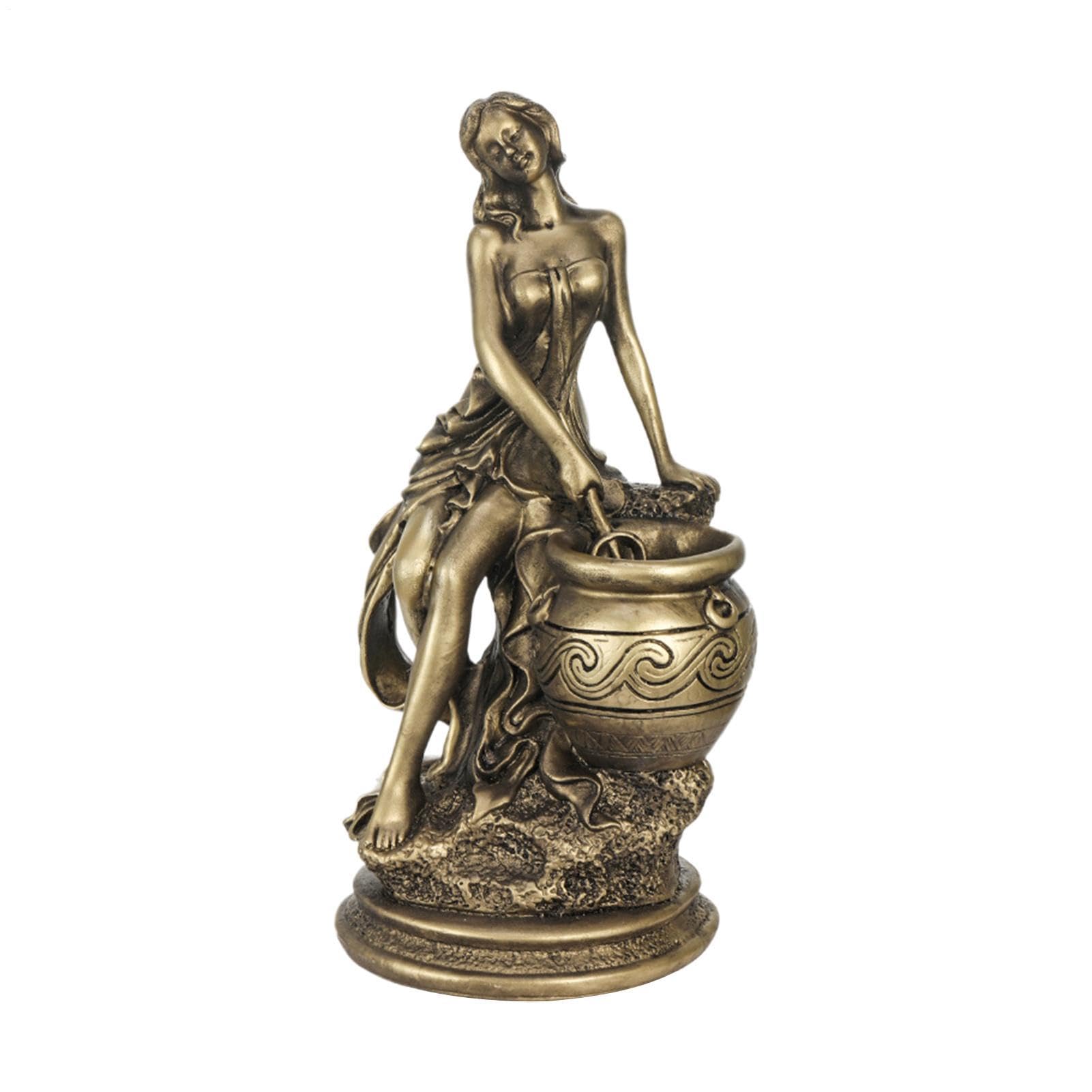 Statue déesse décoration maison, sculpture vintage et figurine bronze antique