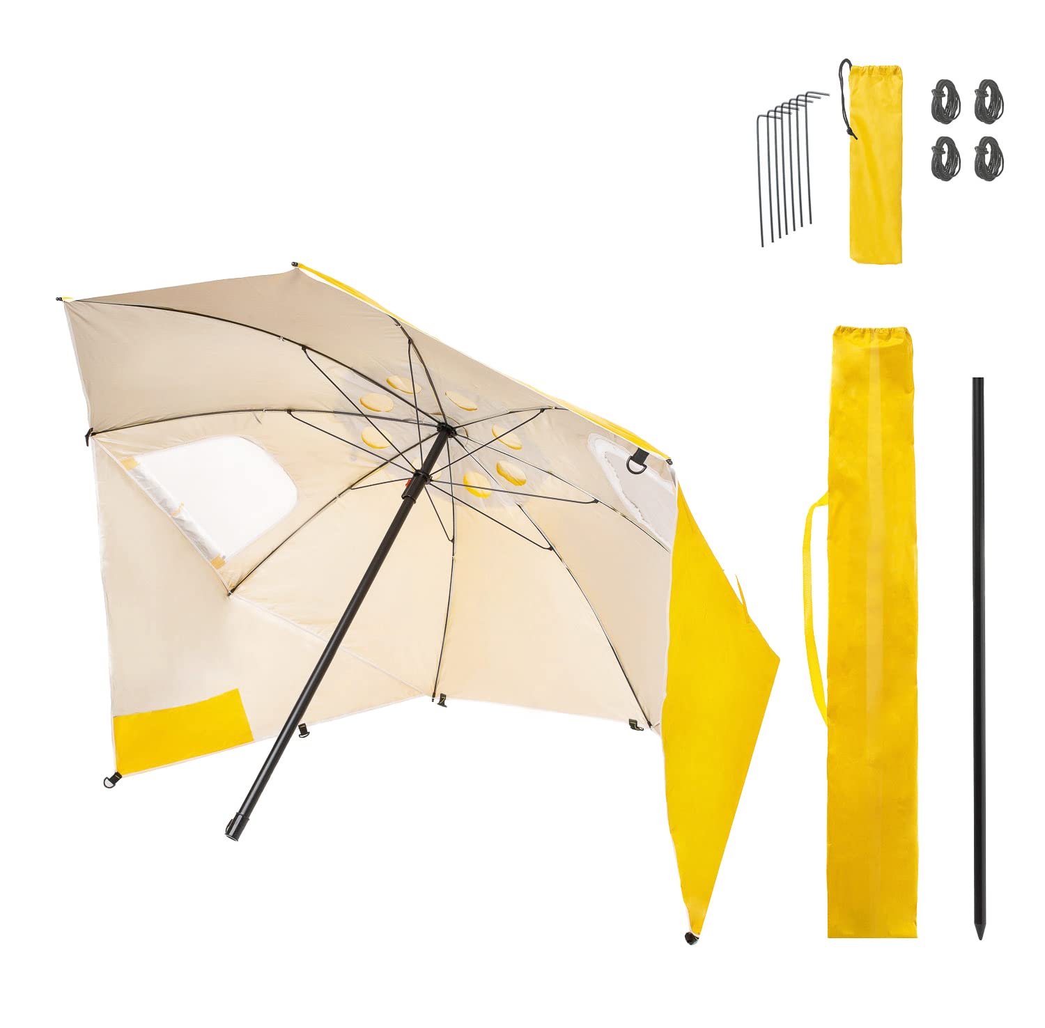 Amiaire Sombrilla de playa - Sombrilla de playa grande – 3 Posiciones - Protección UV, antiviento y transpirable de aluminio- Incluye Bolsa de viaje