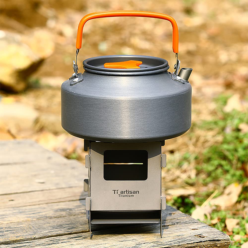 Poêle à bois portable pliable en titane pour camping, pique-nique, randonnée, camping, camping, randonnée, poêle à bois