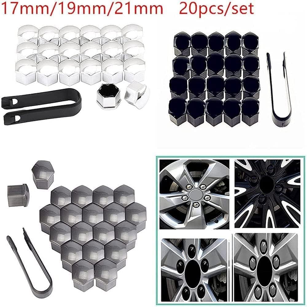Lot De 20 Cache-Écrous Roue Citroën DS3 DS4 DS5 DS6 - Argent 17mm Avec Outil De Retrait