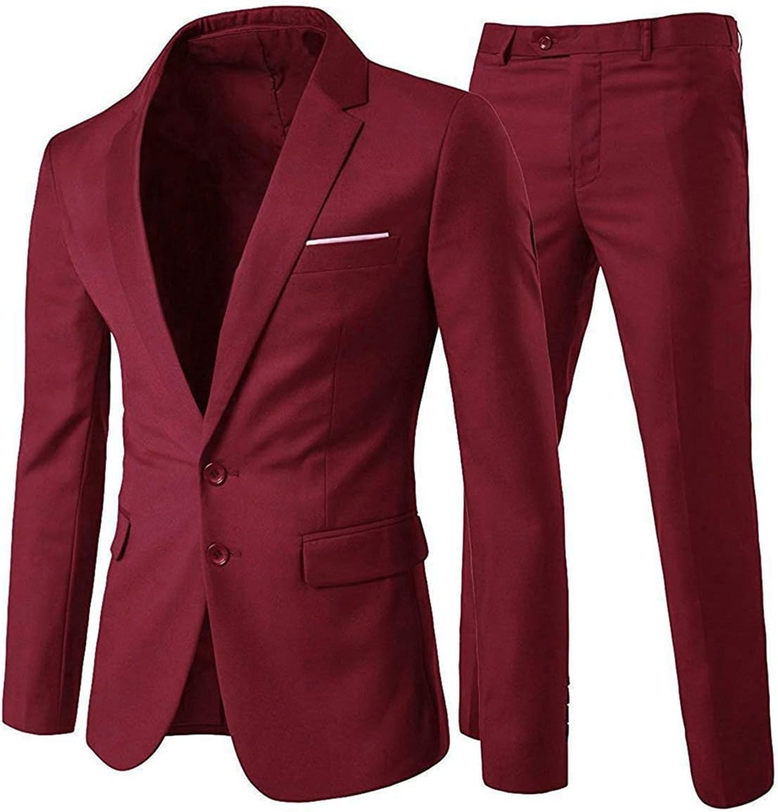 Cloudstyle Men's 2-Piece Suits Slim Fit 2 Button Dress Suit Jacket Blazer & Pants Set