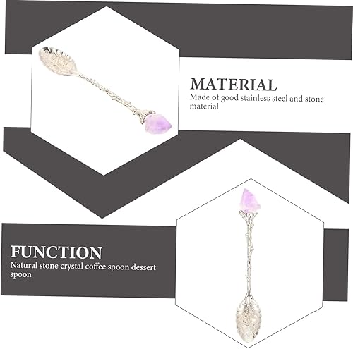 Miniatura 7 de Cuchara de amatista Cuchara de café de cristal Cucharas de degustación Cucharas de postre vintage Cuchara de postre para tartas Cuchara de fruta