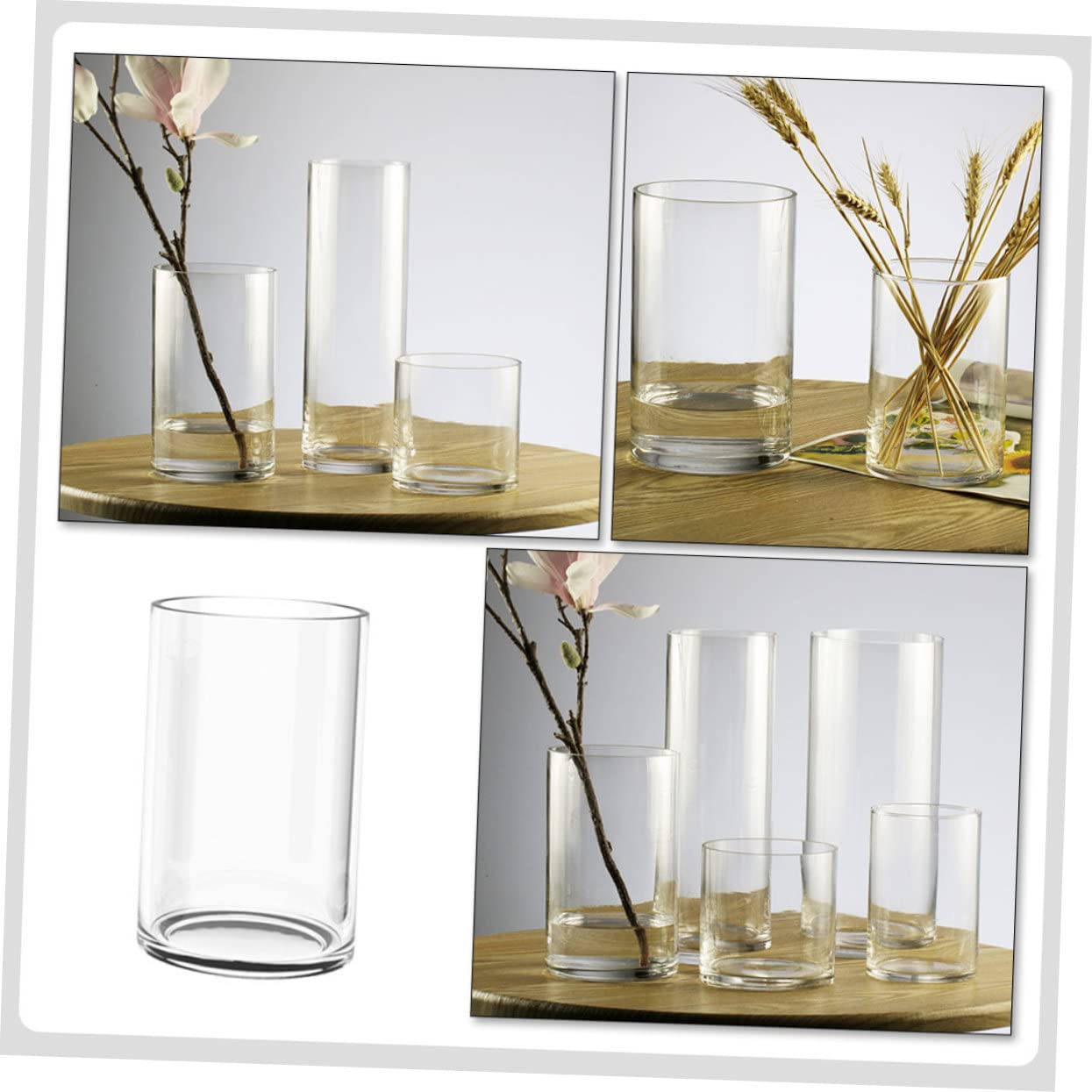 DECHOUS Vaso Cilindrico Raffinato in Trasparente per Fiori Stabile e Pratico per Decorazioni di Interni e Celebrazioni di Matrimonio