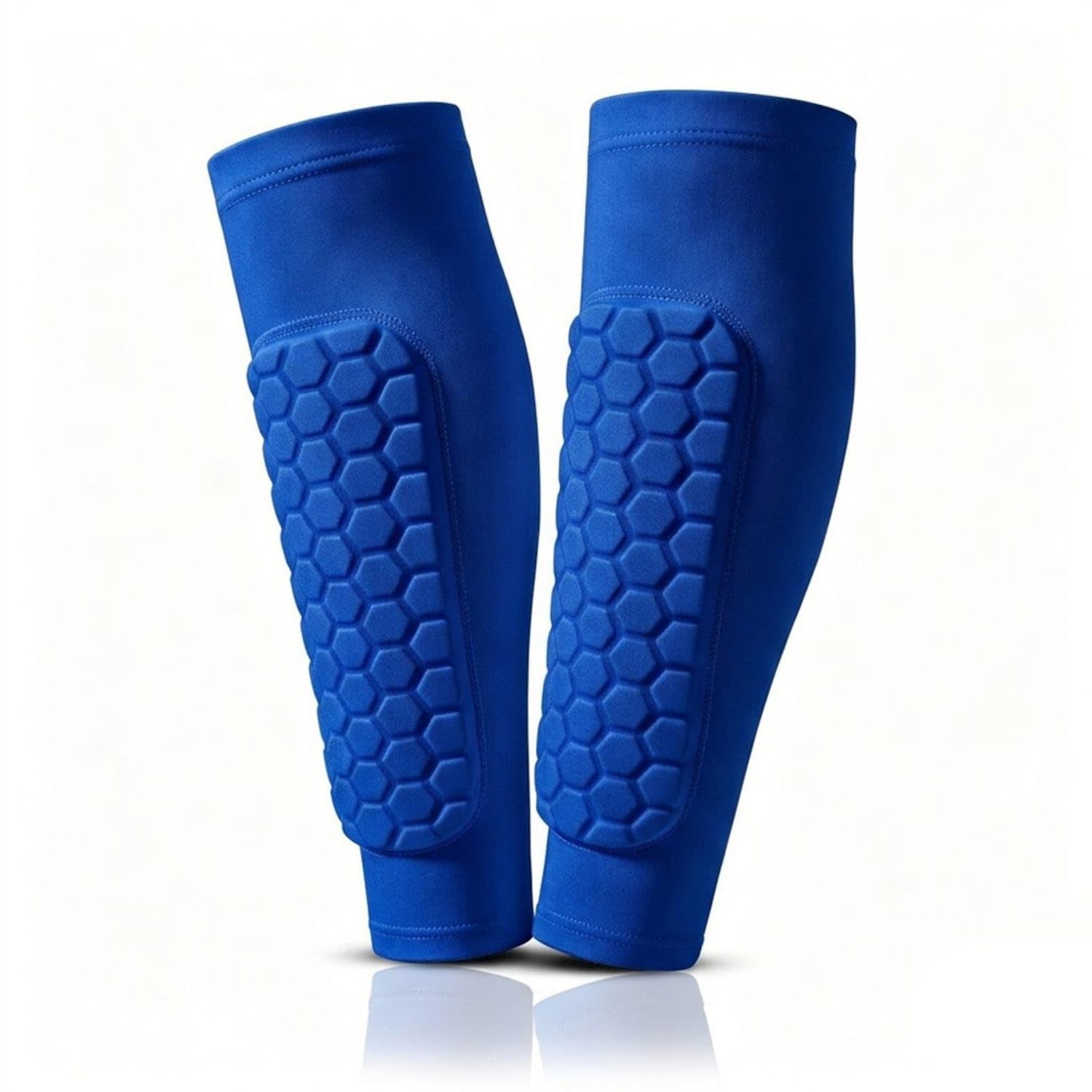 Impact-Absorbing Protection Shielding Shin Sleeve Flexible Football Shin Guards Breathable Leg Protectors Anti-Slip for Children, Kids, Royal Blue, M-image-44