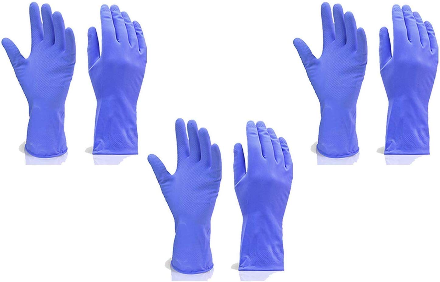 Fortane Reusable Rubber Cleaning Gloves Set | Hand Gloves Free Size for Washing, Cleaning Kitchen, Gardening (Blue) Pair of (3) (B081Q9VHV2) Amazon Price History, Amazon Price Tracker
