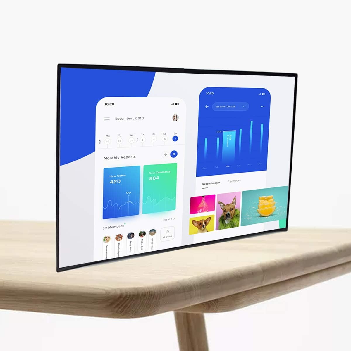 Best 20 inch Projector Screen, 4:3 Portable Desktop Foldable Projection Screen PVC Fabric for Pico DLP Projector Home Commercial Session Outdoor Indoor Meeting Teaching Theater