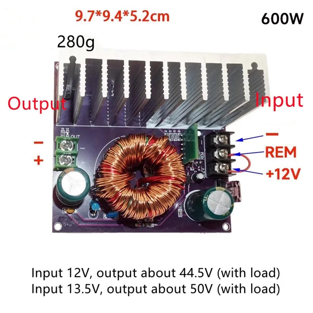 600 W Hochleistungsverstärker Boost Power Supply Board 12 V bis 45 V 48 V 50 V für Tpa3255 Tas5630 Board