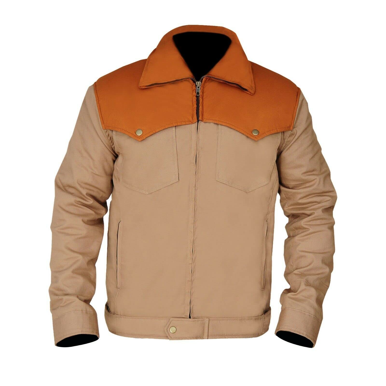 Men's Yellowstone Kevin Costner (John Dutton) Bomber Khaki Premium Cotton Jacket