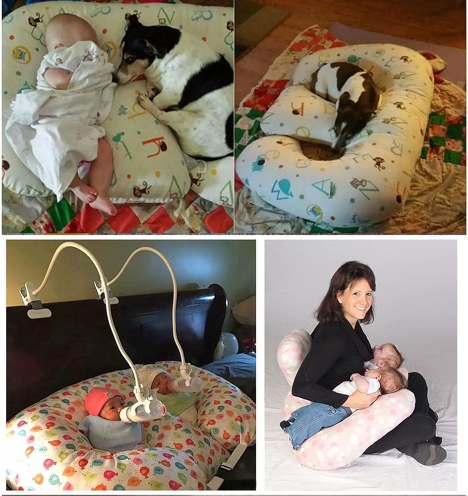 Poduszka Do Karmienia Piersią Twins - Duże, Pulchne Wsparcie Dla Dziecka - Najlepsza Poduszka Twin Pregnancy E - Wyjmowana, Nadająca Się Do Prania Poszewka Na Poduszkę, B