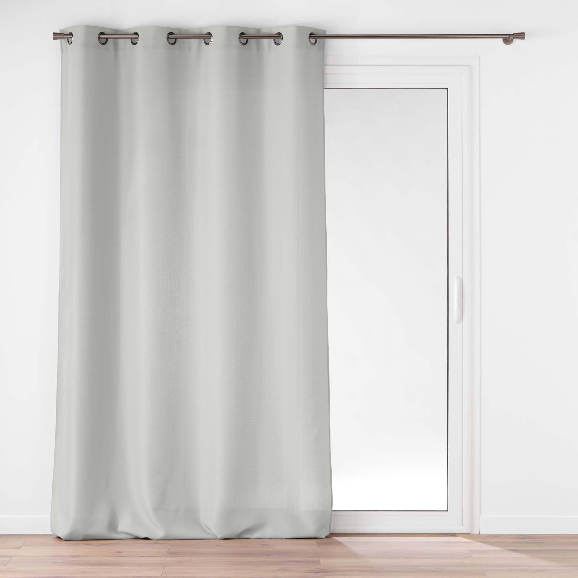 Douceur d'Intérieur, Soline Curtain with Eyelets 140 x 280 cm Polyester Plain Grey