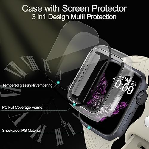 Miniatura 3 de Paquete de 4 fundas compatibles con Apple Watch de 1.732 pulgadas protector de pantalla Series 6, 5, 4 SE, carcasa rígida de policarbonato protector
