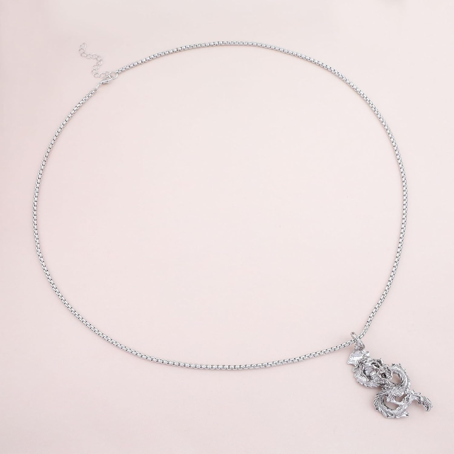 Vintage Dragon Pendant Necklace Punk Dragon Choker Necklace Ancient Dragon Necklace Silver Flying Dragon Necklace Jewelry for Women - Image 3