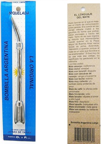 Metal Plata Yerba Mate Té Bombilla Calabaza Beber Paja Filtrada Argentina M26