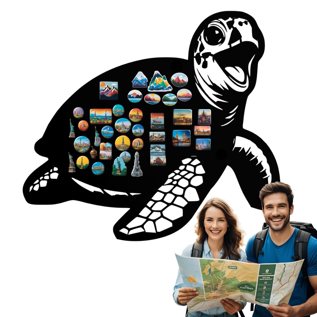 Tableau Magnétique tortue Noir 43x50 cm