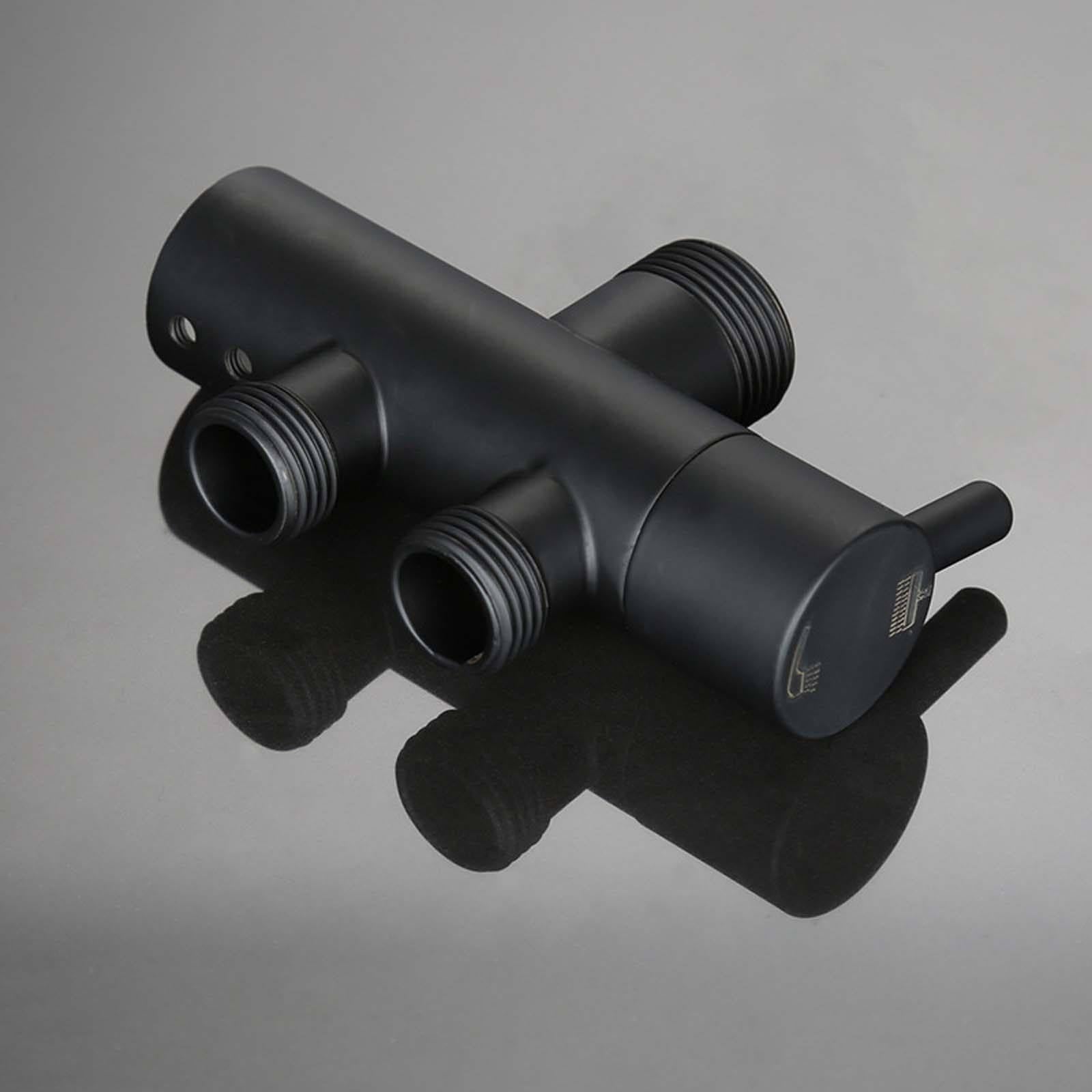 Valvola Ad Angolo Nero Rubinetto Sottolavabo Ottone Rubinetto Lavatrice Diametro Interno 20 mm Installazione Filettata Rubinetto per Lavatrice Doppio Controllo Adatto per Balcone, Bagno
