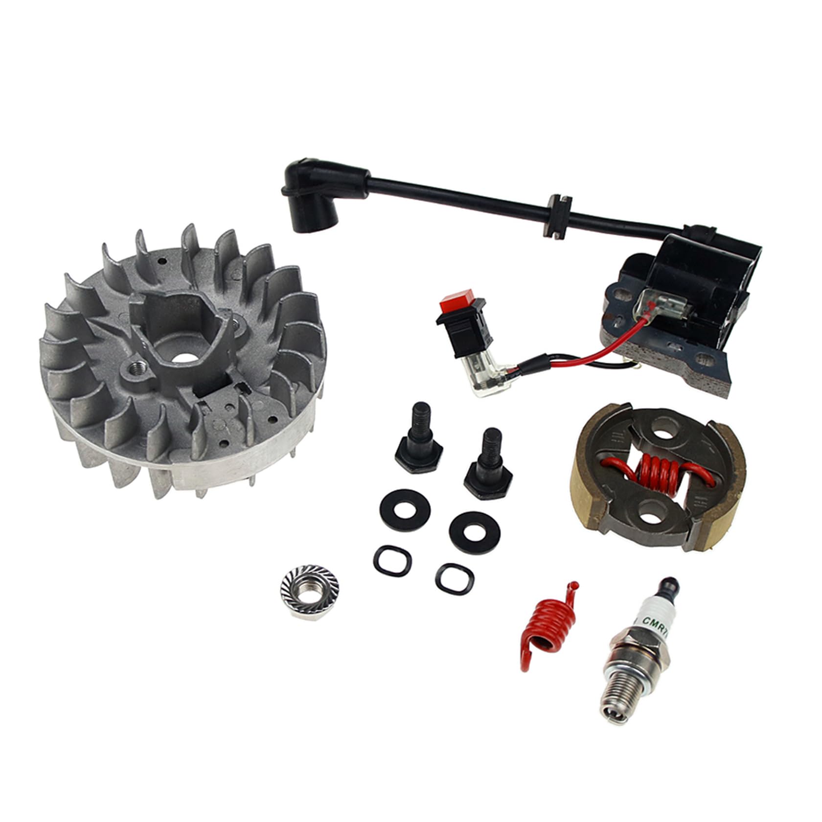 FLMLF Ignition Coil Flywheel Spark Plug 8000 RPM Clutch Kit for 1/5 HPI ROFUN ROVAN KM Baja LT FG MCD Goped Redcat Rcmk Rc Parts
