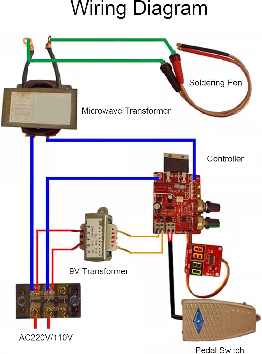 Wiring Diagram for Telituny NY-D01 Spot Welder Control Board
