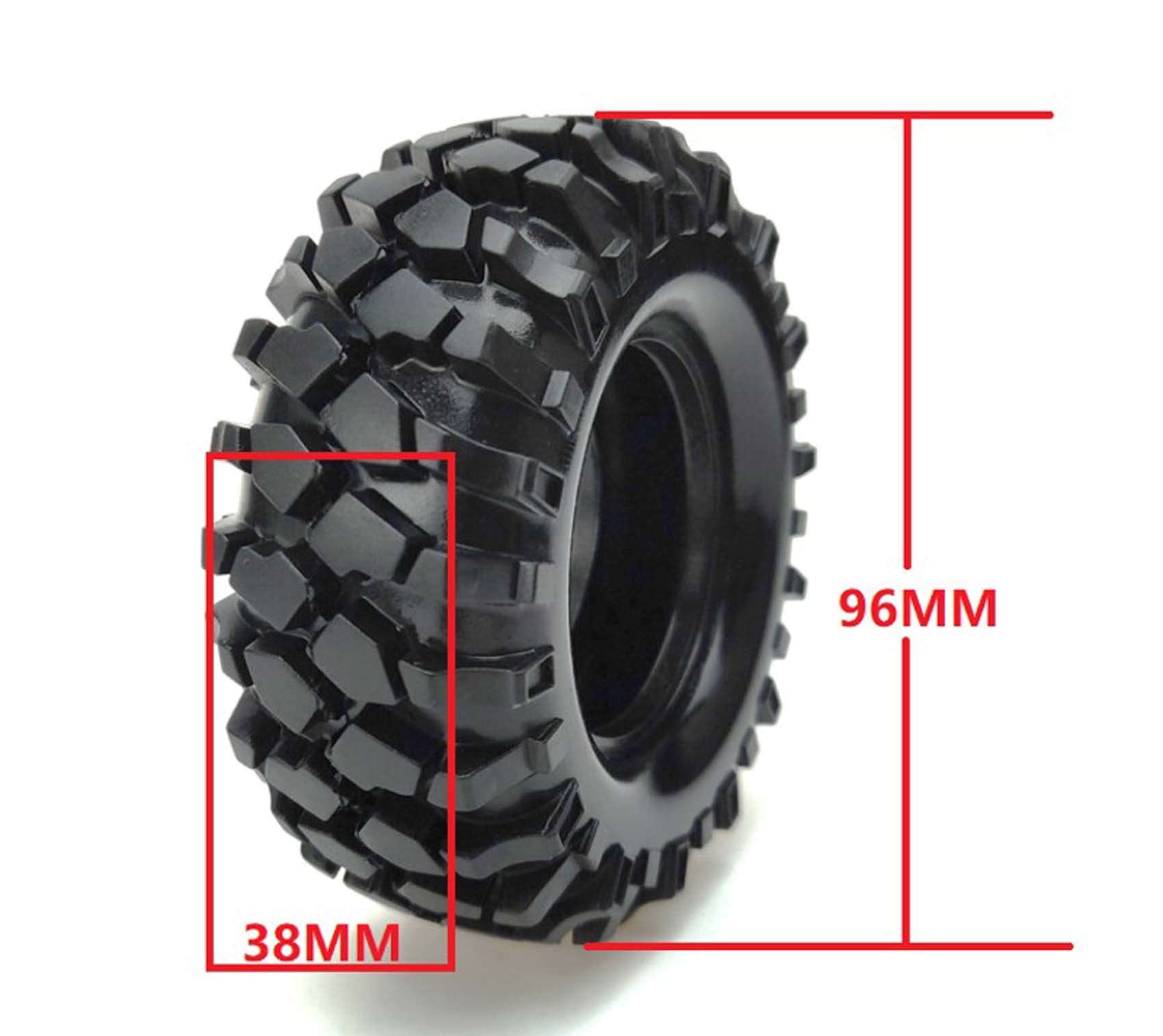 KEEDA 1.9 inch Rubber Tires Wheel Tyres for 1:10 RC Rock Crawler Car Axial SCX10 RC4WD D90 D110 TF2 TRX4 (A) - Image 4