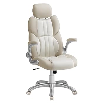 SONGMICS Ergonomic Gaming Chair, Cream White
