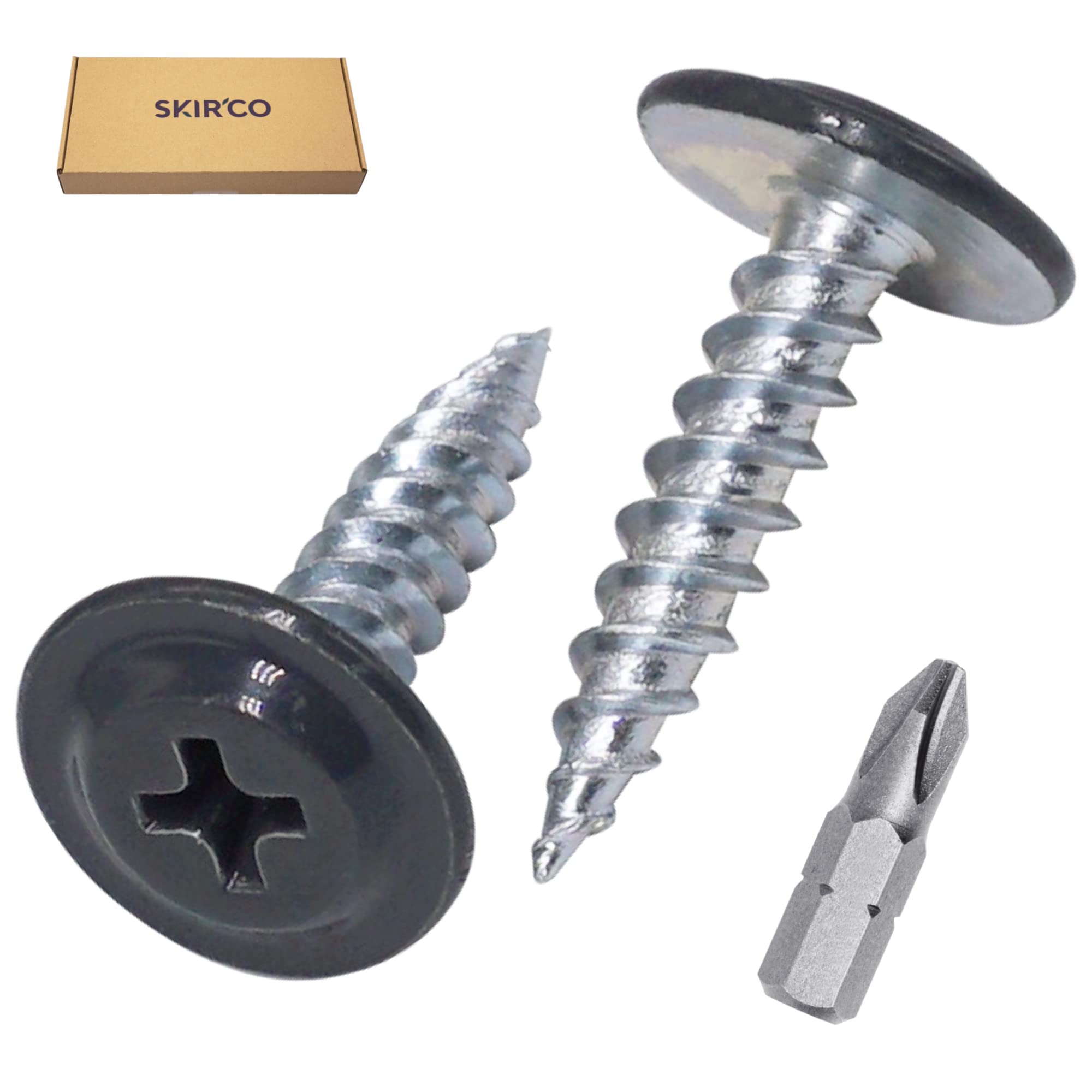 SKIR'CO (300 pcs) Painted 4.2 x 19 mm Self Tapping Wood Screws, PH Modified Truss Head, Metal Screw (Anthracite Grey RAL 7016) - Image 2