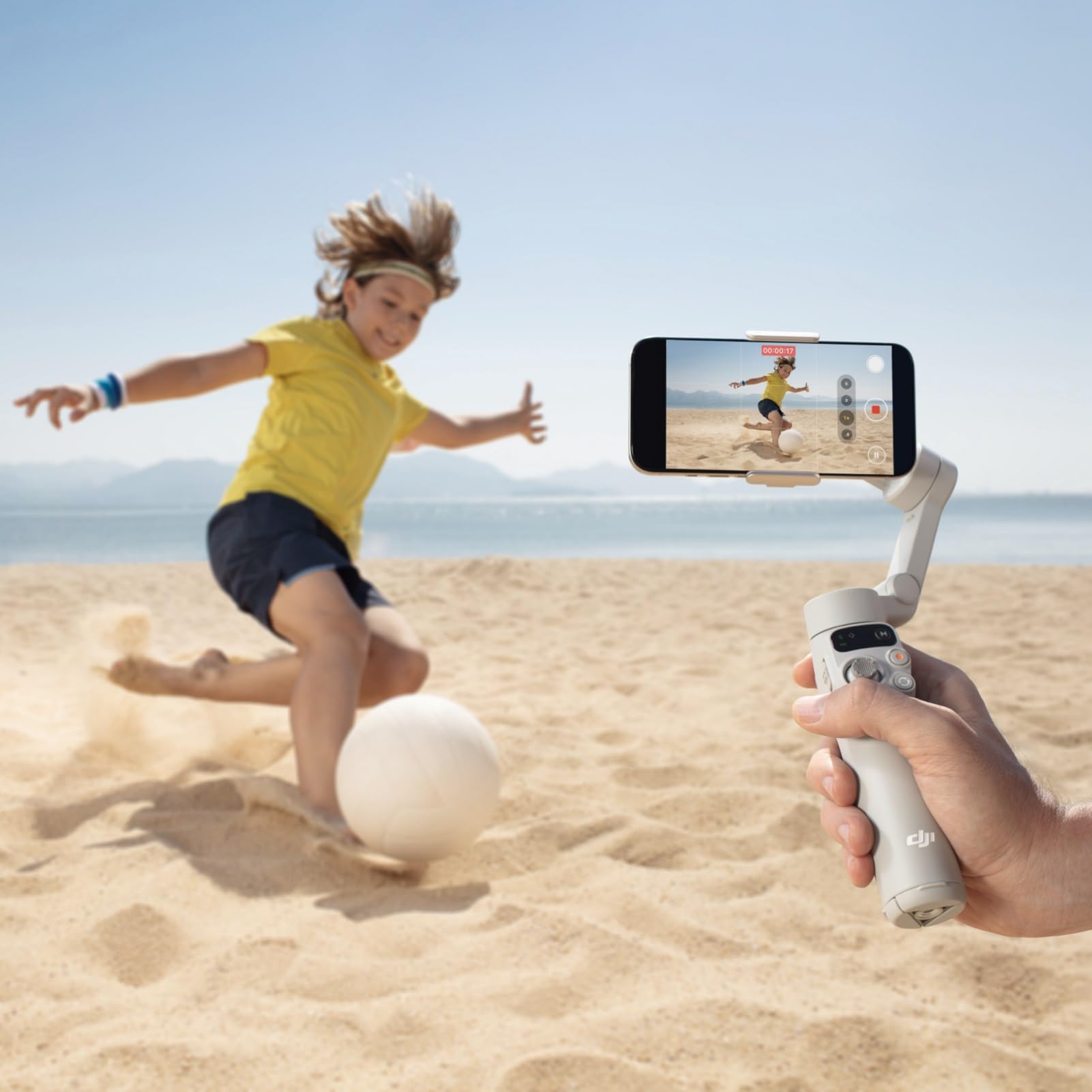 DJI Osmo Mobile 7 Estabilizador para iPhone, Android, Trípode integrado, Ultraligero, Estabilizador de teléfono de 3 ejes, ActiveTrack 7.0, ShotGuides, Edición con un toque, 10 horas de uso