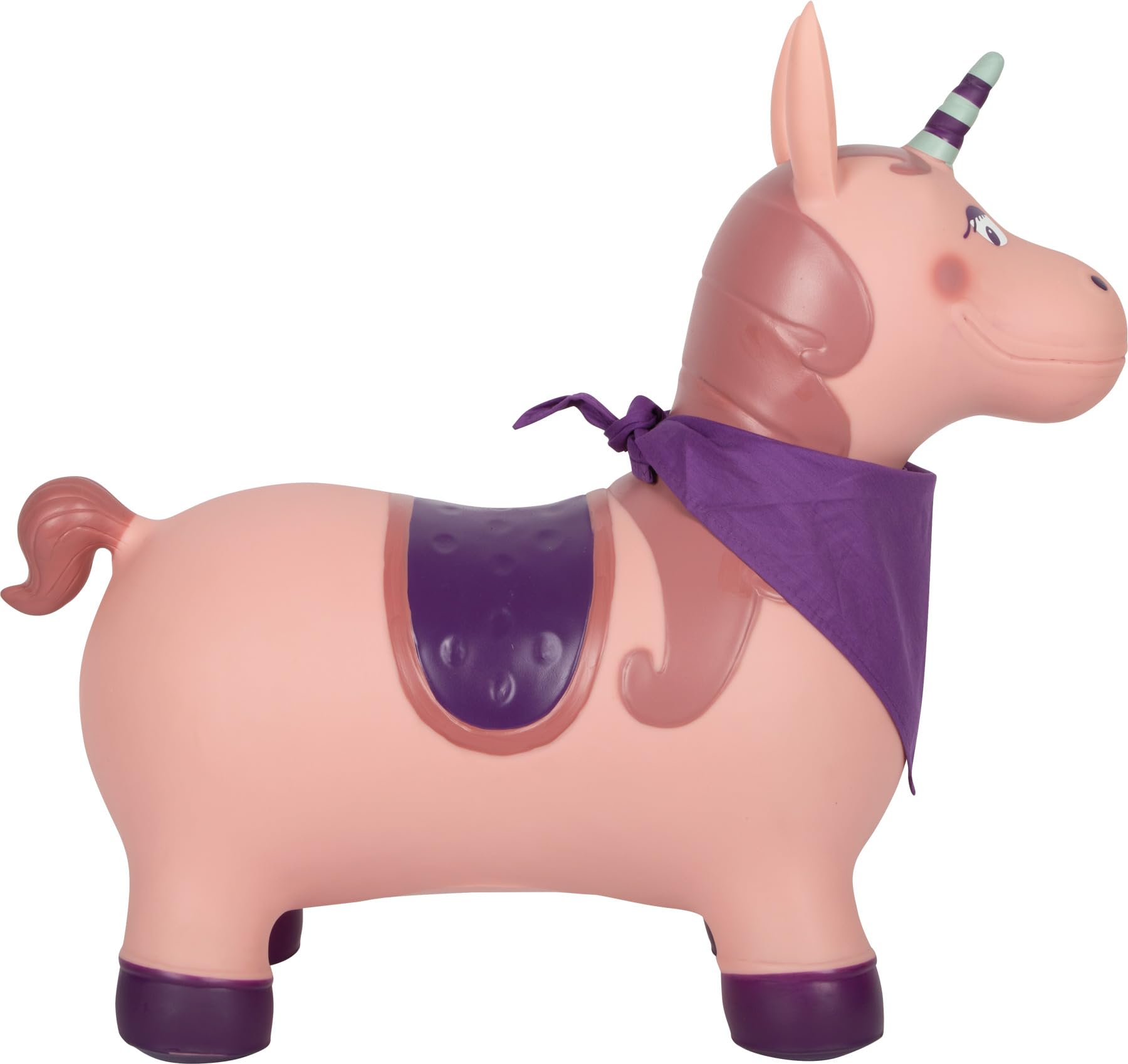small Foot Hüpftier Einhorn, aufblasbares Hüpfspielzeug mit Halstuch und Luftpumpe, für drinnen und draußen, bis 50 kg, für Kinder ab 2 Jahren, 12786, Weiß