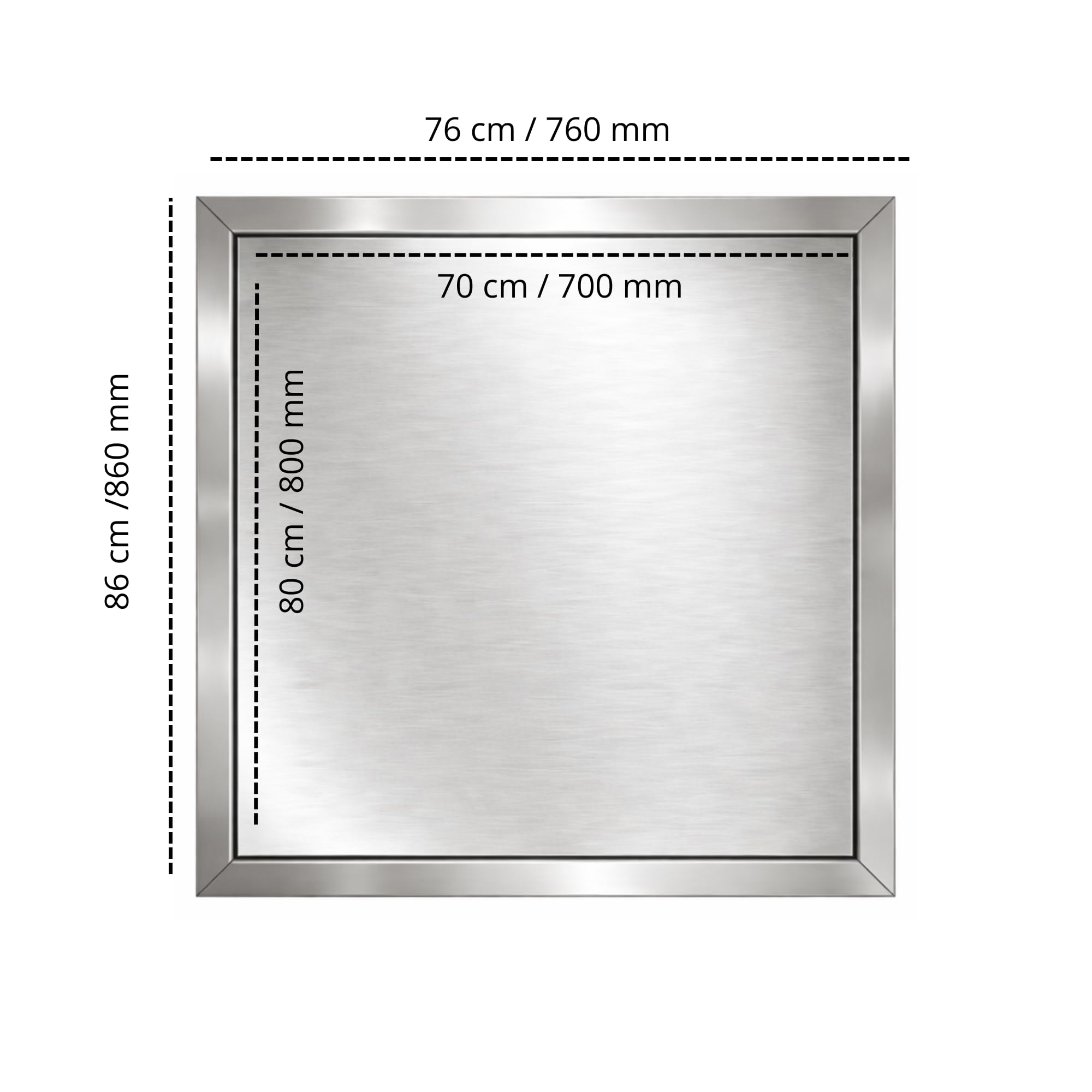 TMALASER Drzwi rewizyjne metalowe 70 x 80 cm stal nierdzewna – klapa rewizyjna Inox 700 x 800 mm push to open/Klick-Klack - drzwi inspekcyjne do ścian karton-gips