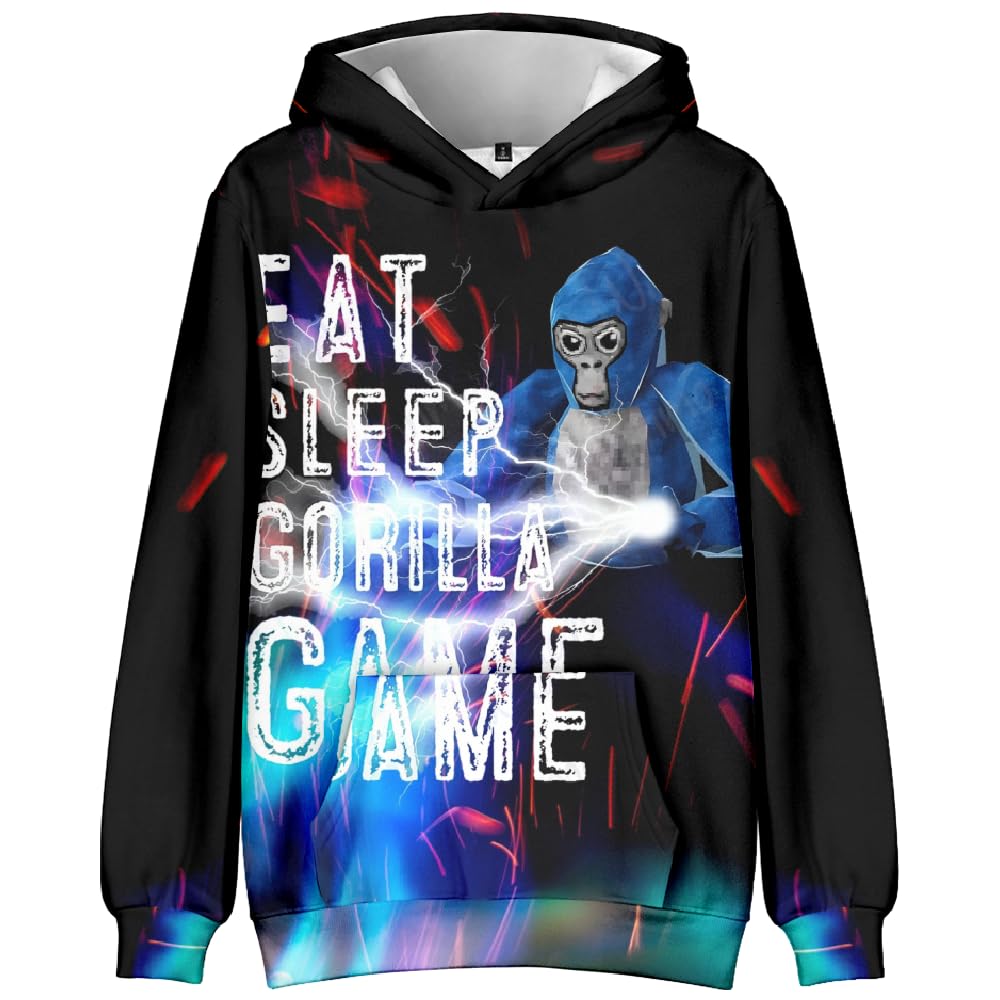 CLJKU Kids Gorilla Tag Character Group Hoodie Boys Gorilla Tag 3D Figure Printed Sweatshirt for Fans Gift (N,9-10years)