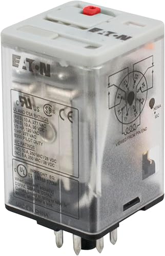Eaton Eaton D3RF3T Relay, 24VAC Coil, 3PDT, 10A, 11-Pin, Plug -In Style