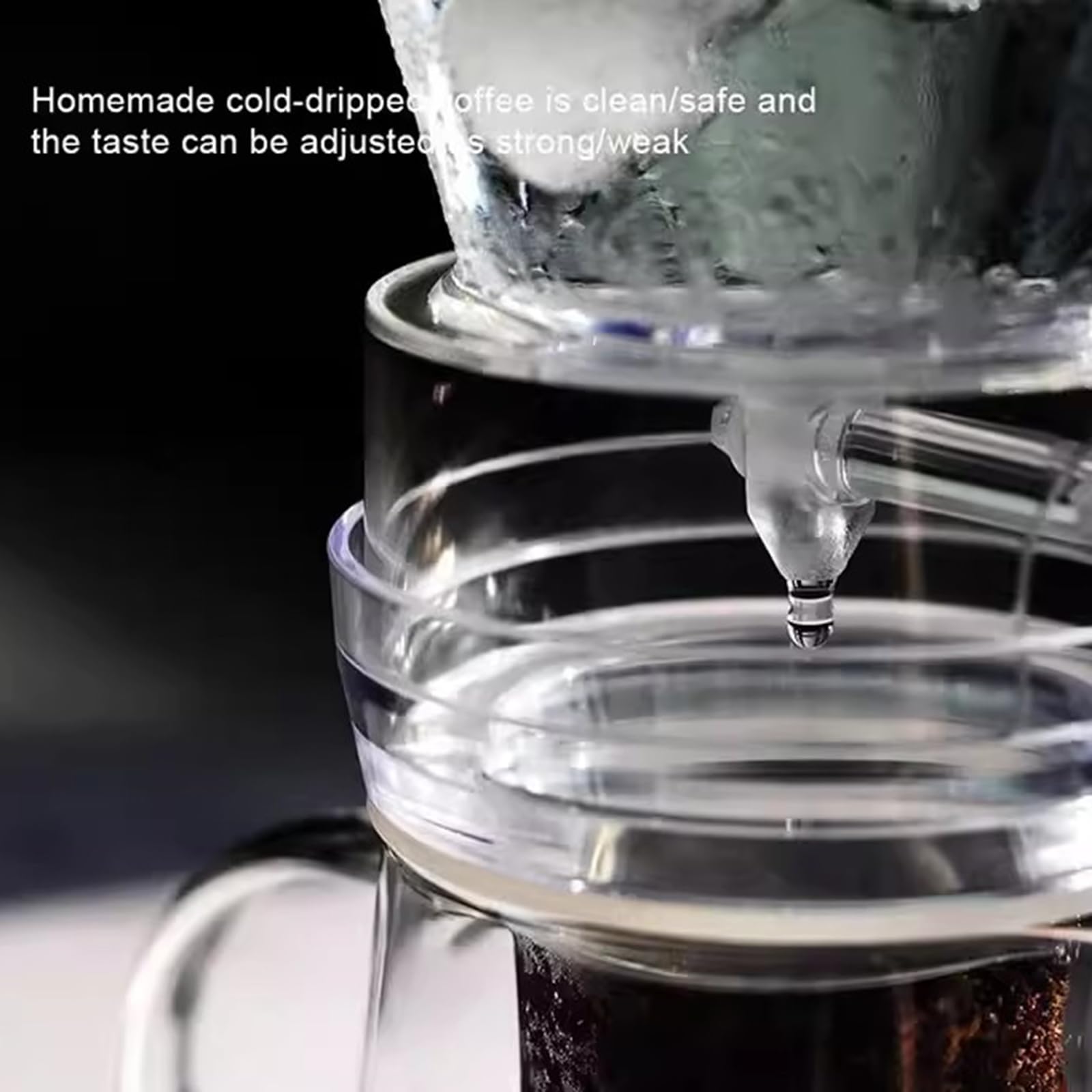 Cafetera Cold Brew, gotero de 600 ml con flujo de agua ajustable y filtro de acero inoxidable, prepara 2-4 tazas, ideal para bares y fiestas