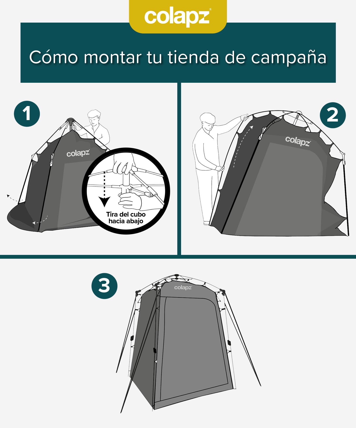 Colapz Tienda Ducha Portatil 2,1m - Cabina Plegable Camping Playa Camper
