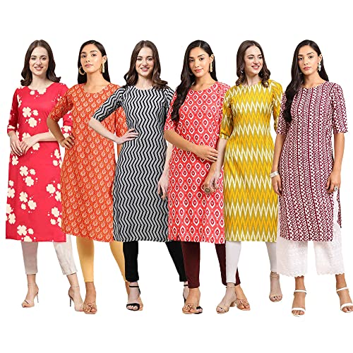 Image of Pinkmint Women's Crepe Digital Print Straight Kurta