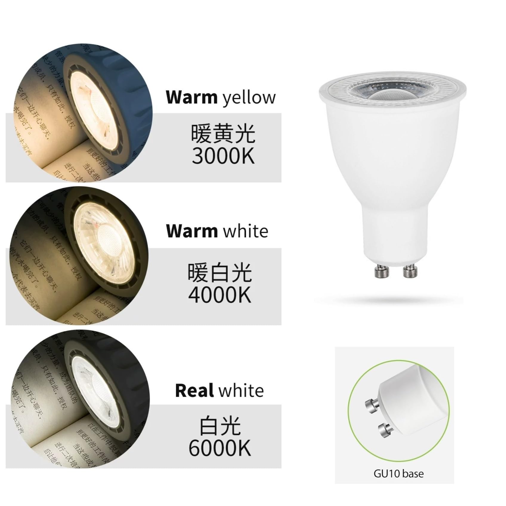Gu10 LED-Glühbirne 15W, 100-265V Breite Spannung, kein Flimmerscheinwerfer,2835 LED-Chips, für Einbau-/Schienenbeleuchtung, Wohnzimmer in der Hausküche (230V-15W 10 Stück/warmes Licht 2700K)
