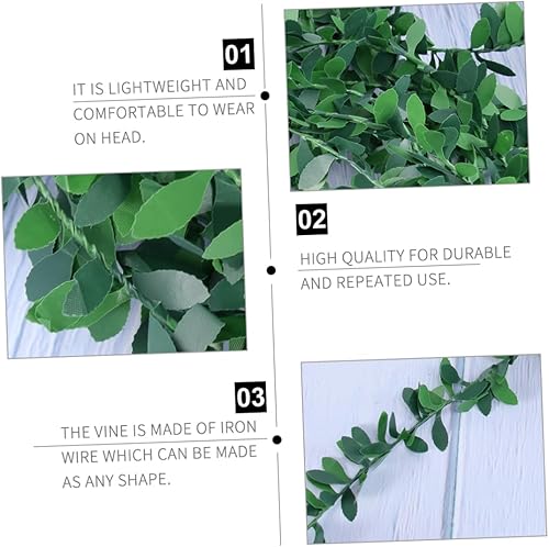 Miniatura 8 de ABOOFAN 7.5m Green Leaf Rattan Garland Leaf Art Vine Wire for DIY Headbands Wedding Decor