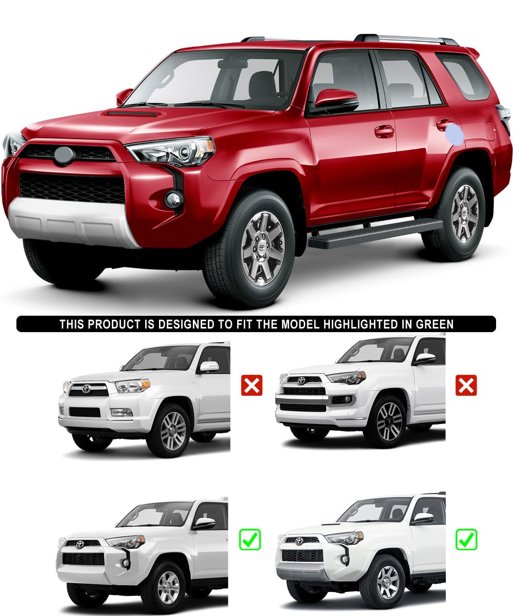 APS Running Boards 6 inches Matte Black Compatible with Toyota 4Runner 2014-2024 SR5 & 14-24 TRD Pro & 17-24 TRD Off-Road Stainless Steel (Nerf Bars Side Steps Side Bars)